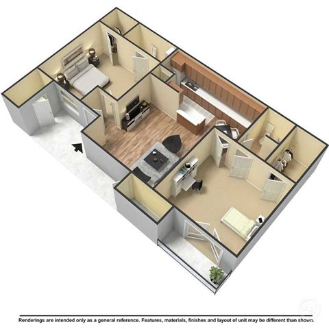 B3 | 2 Bed / 2 Bath | 1,135 Sq Ft